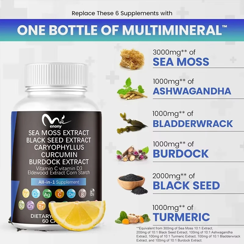 

Irish Seaweed Capsules 30 doses of immune seaweed supplement for energy, bone, and joint support 60 vegetarian capsules