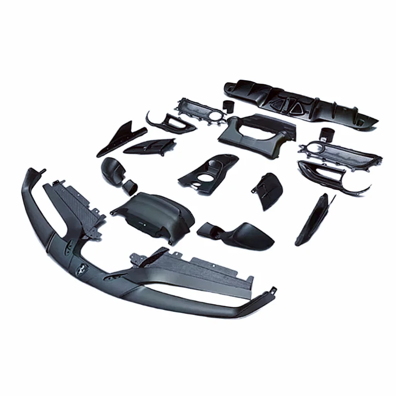 For Ferrari 488 Upgrade Capristo Style Dry Carbon Body Kit Front Bumper Edge Side Skirt Rear Diffuser