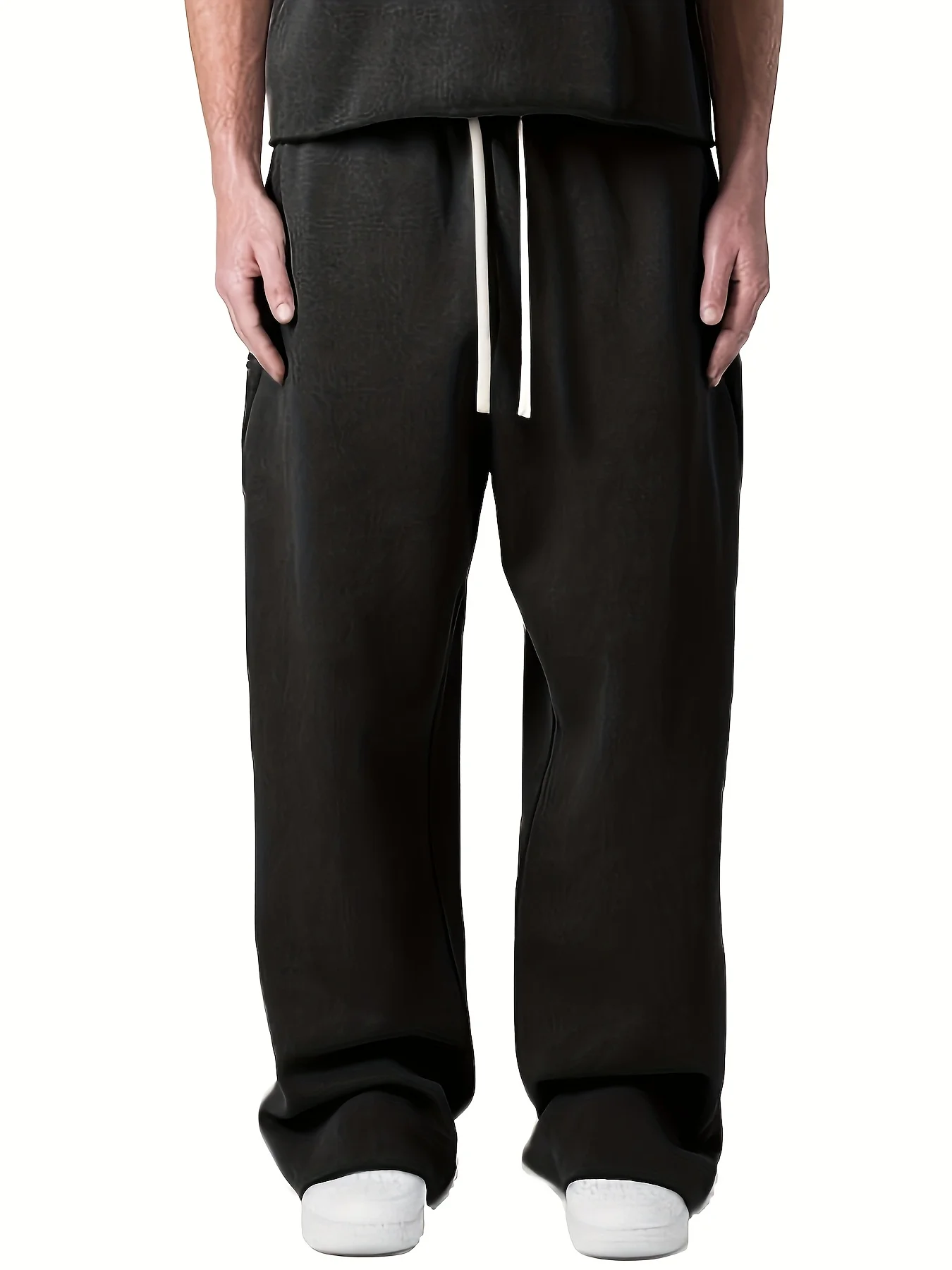 

Casual Pants Loose and Simple Solid Color Pants Versatile Casual Clothing Men's Retro Straight Leg Wide Leg