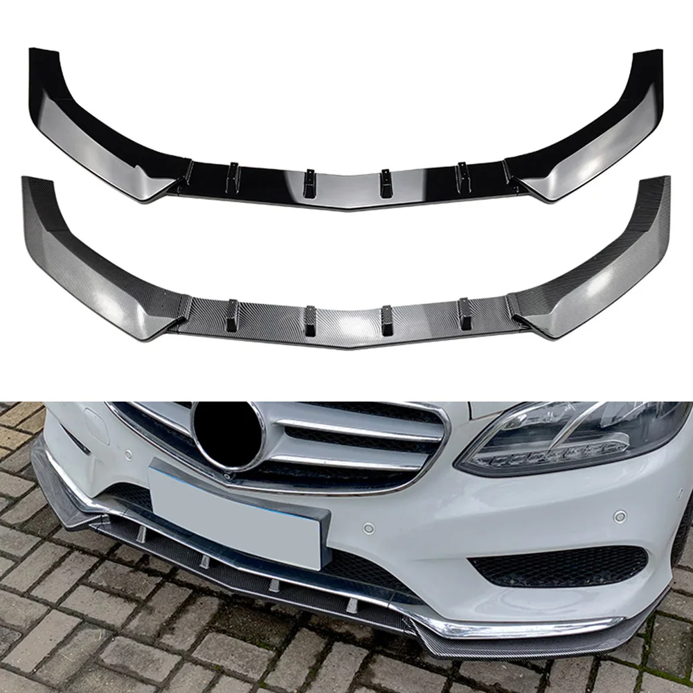 

3Pcs Car Front Bumper Lip Spoiler Trims Body Kit For Benz E Class W212 E200 E220 E250 E300 E350 Sport 2013-2015 For C207 13-2016