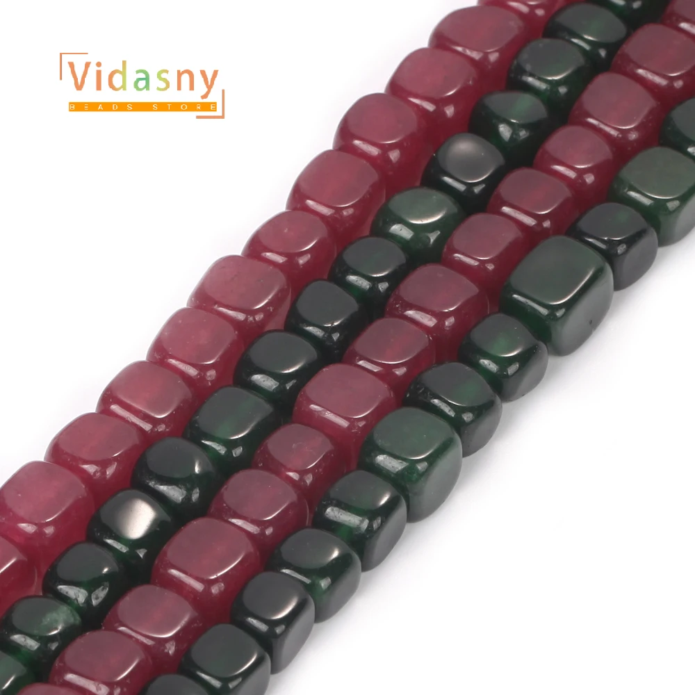 8mm Natural Stone Beads Square Chalcedony For Jewelry Making Diy Necklace Accessories Bracelet Loose Beads15inch