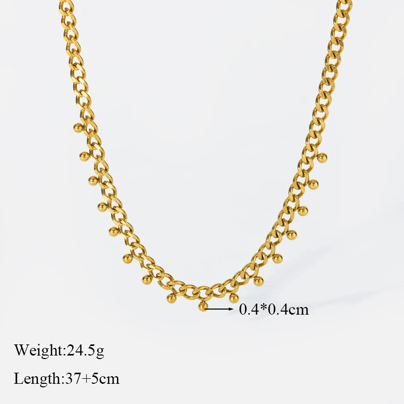 EILIECK 316L Edelstahl-Ketten Halskette Armband für Damen Mode Goldfarben Wasserdichtes Schmuckset Geschenk Party-Accessoires – Detail 16