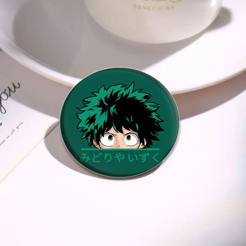 Anime Badge Midoriya Izuku Bakugou Katsuki Todoroki Shoto Ochaco Uraraka Cartoon Brooches Round Gifts Pins for Bag Accessorie