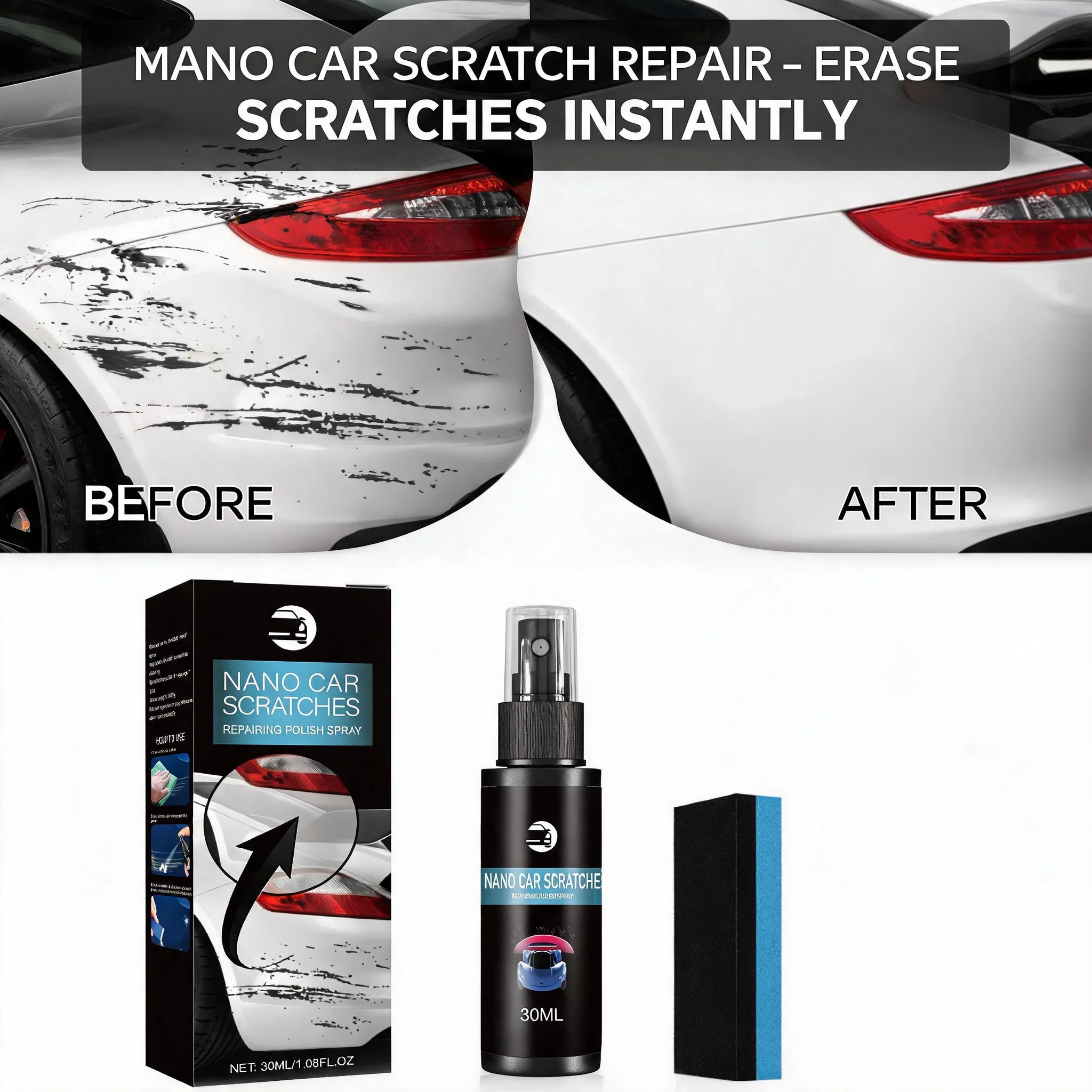 Car Paint Scratch Repair Polish Minor Light Scratch Remover Auto Body Care Tool for Composite Material Car Detailing Supply Use