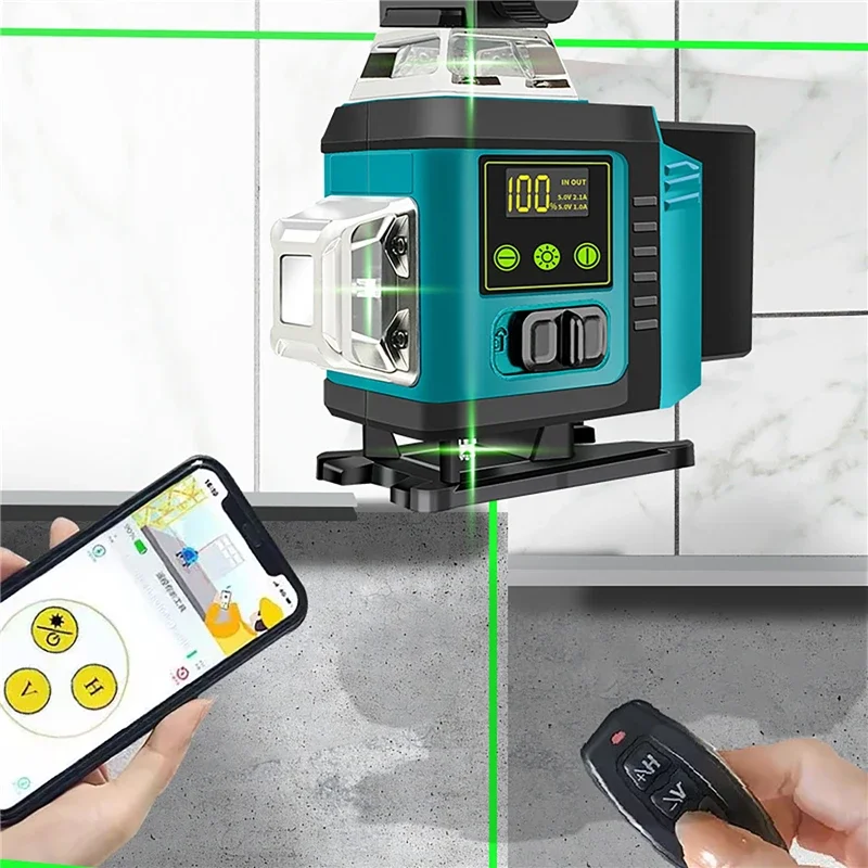 

4D 360° Self-leveling Green Beam Measuring Laser Level 8/12/16Lines Horizontal And Vertical Laser Level with APP Remote Control