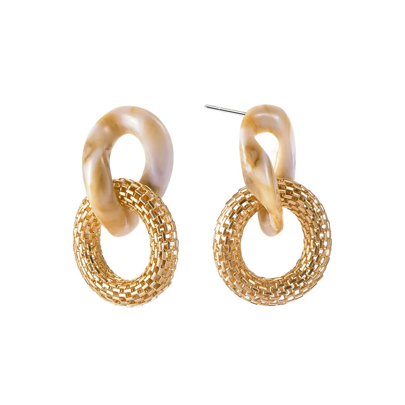 

Earrings women's summer personalized design exquisite temperament acrylic chain earrings
