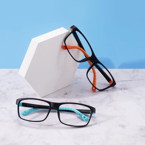 Imagen 2 del producto Gafas graduadas flexibles y rectangulares TR90 ultraligeras para niños y niñas, gafas ópticas cuadradas de plástico para niños
