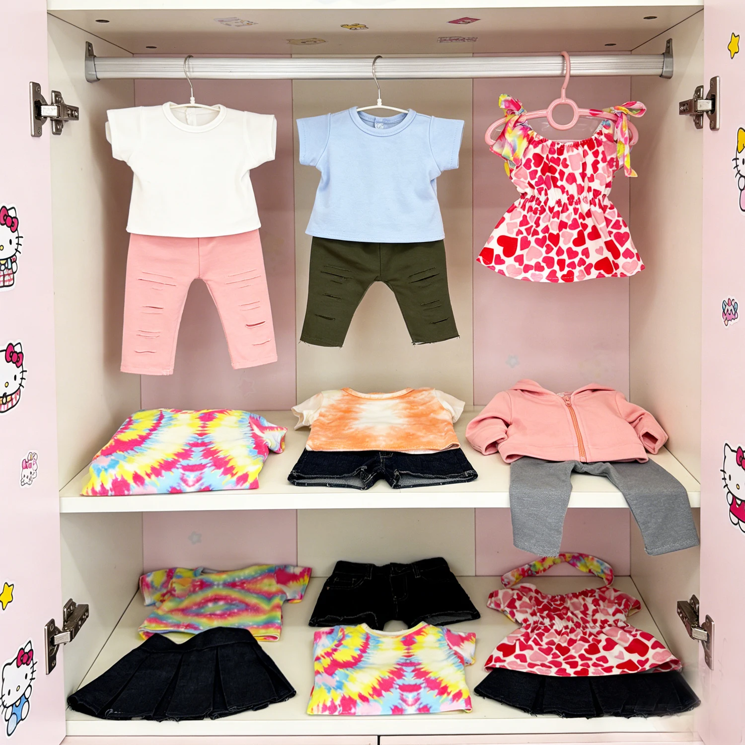 

Коллекция шкафов для кукол! Модная одежда ручной работы для кукол 18 дюймов, милые платья, повседневные топы для кукол-младенцев 43 см.