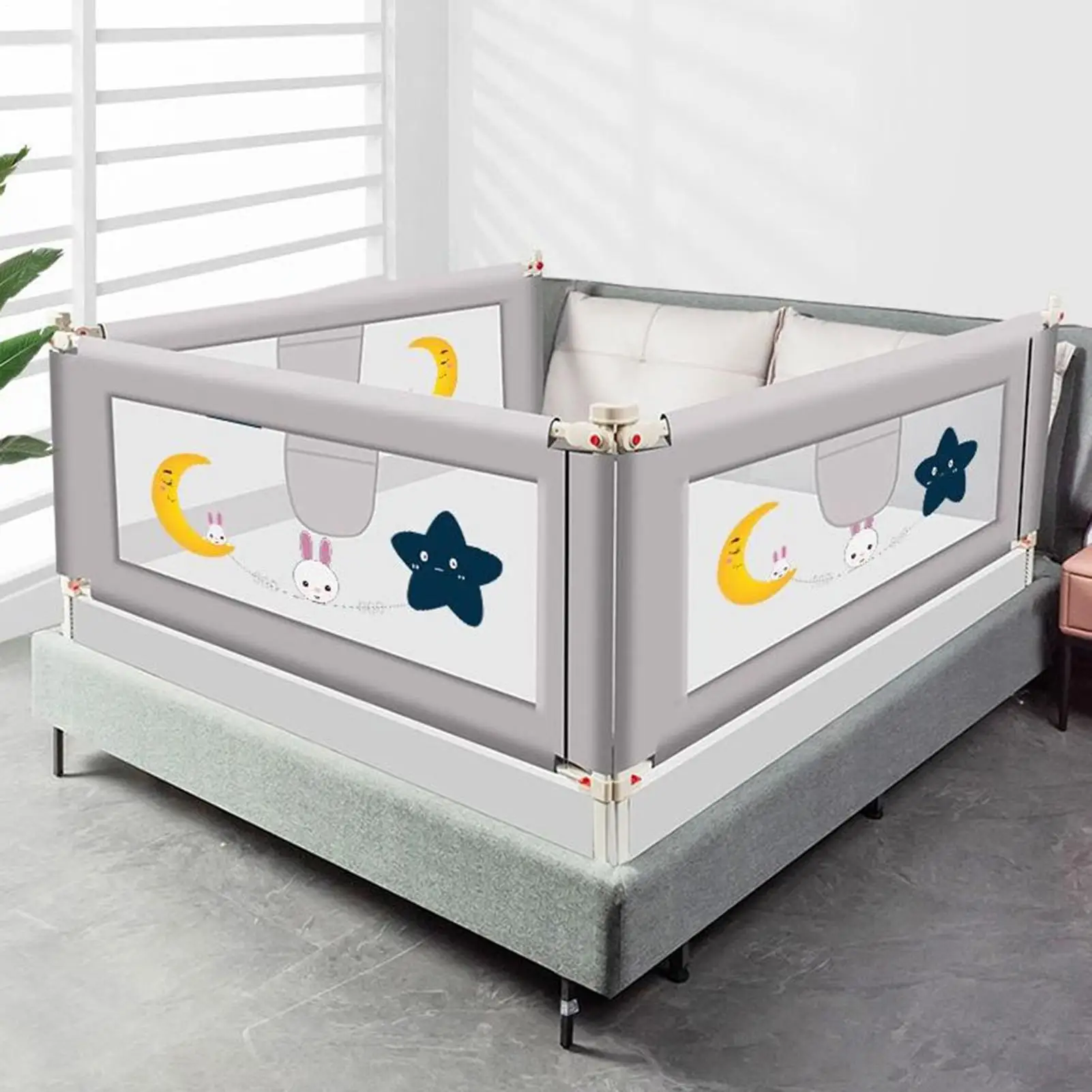 Rel Pelindung Tempat Tidur untuk Balita Bayi Pelindung Rel Tempat Tidur Pengaman Penyesuaian Tinggi Pelindung Tidur Aman Pagar Pembatas Keselamatan untuk