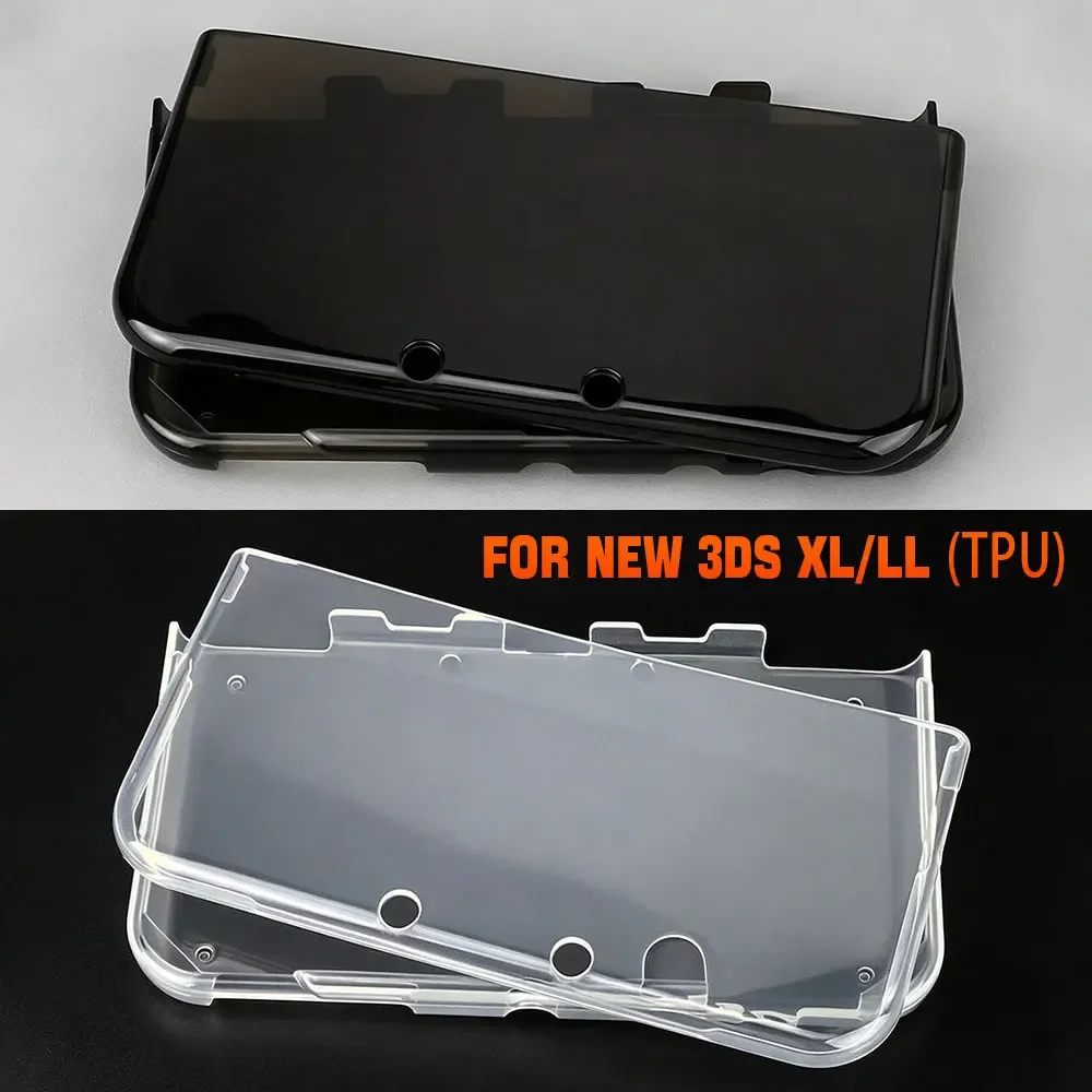 Transparent Black/Clear TPU Silicone Case For NEW 3DS XL LL/NEW 3DS XL Soft Clear Protective Case Gaming Console Accessories