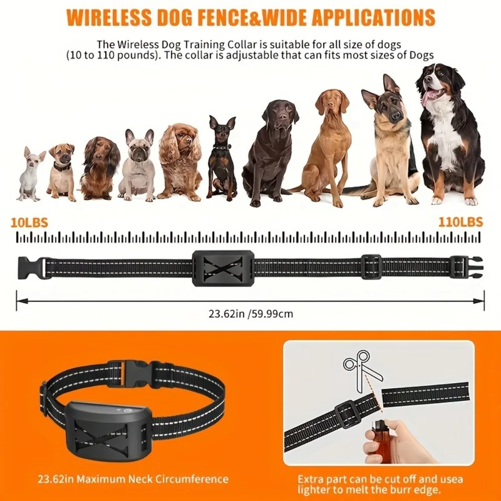 1 Set Wireless Dog Fence System/Receiver  2 in 1 Electronic Anti-lost Dog Fence Remote Control Training Collar Beep Vibration