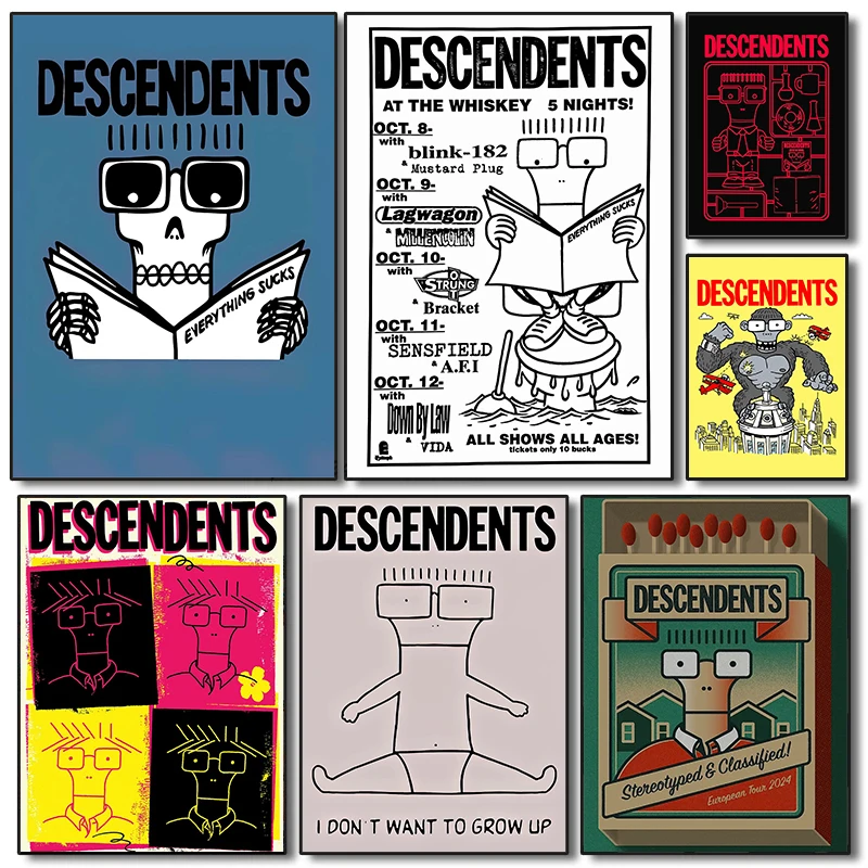 American Punk Rock Band Descendents Poster Prints Canvas Painting Descendents Wall Art Pictures Home Room Rock Music Decoration