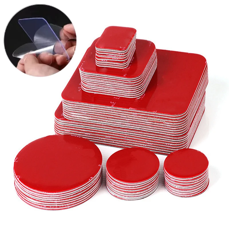 透明両面アクリルテープ,丈夫,粘着性,防水性,トレースレス,耐熱性,30〜60mm, 10個