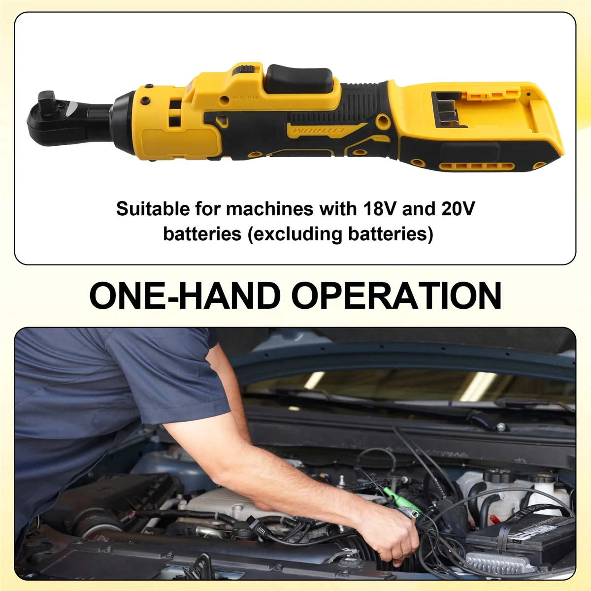 

NEW Electric Ratchet Wrench 220N.M Cordless Driver 3/8Inch Impact Removal Screw Nut Power Tools for 18V 20V Battery