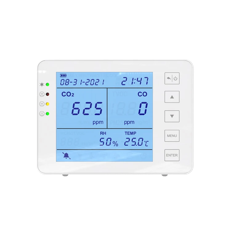 Indoor air quality IAQ device rh temperature monitoring NDIR sensors 5000 PPM data logger CO CO2 meter carbon dioxide detector