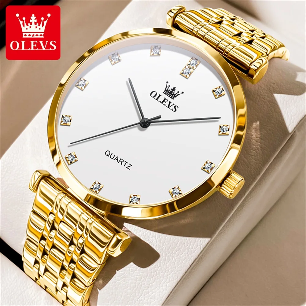 OLEVS 5596 Luxury Brand Men\'s Watch Fashionable and Simple Waterproof Stainless Steel Diamond Quartz Watch Original Men\'s Watch