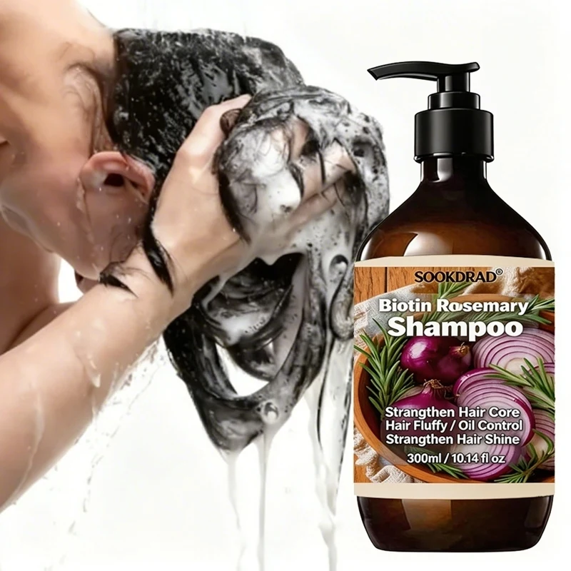 Biotin Rosemary Shampoo Nourish Scalp Soften Strands Hydrating Cleansing For All Hair Types 300ml
