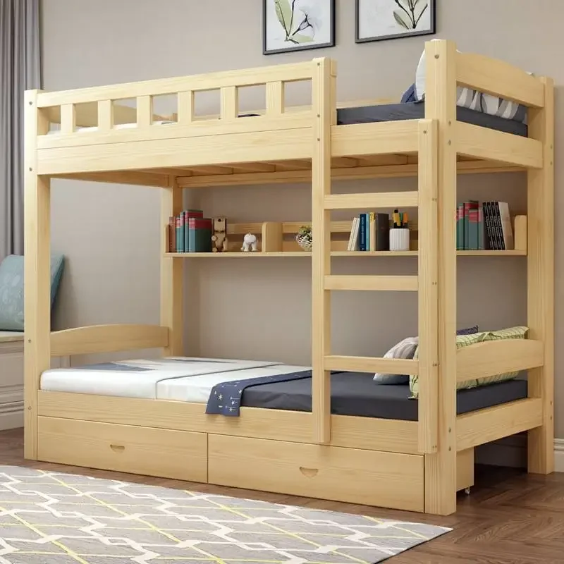 Solid Wood Bunk Beds Adult Student Dormitory Bunk  Staff Dormitory Low  Pine Beds Letter