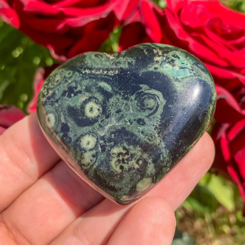 Natural Kambaba Jasper Heart, Polished Surface, Home Decor, Collector's Gifts, Perfect Gift for Mother's Day, Teacher's Day