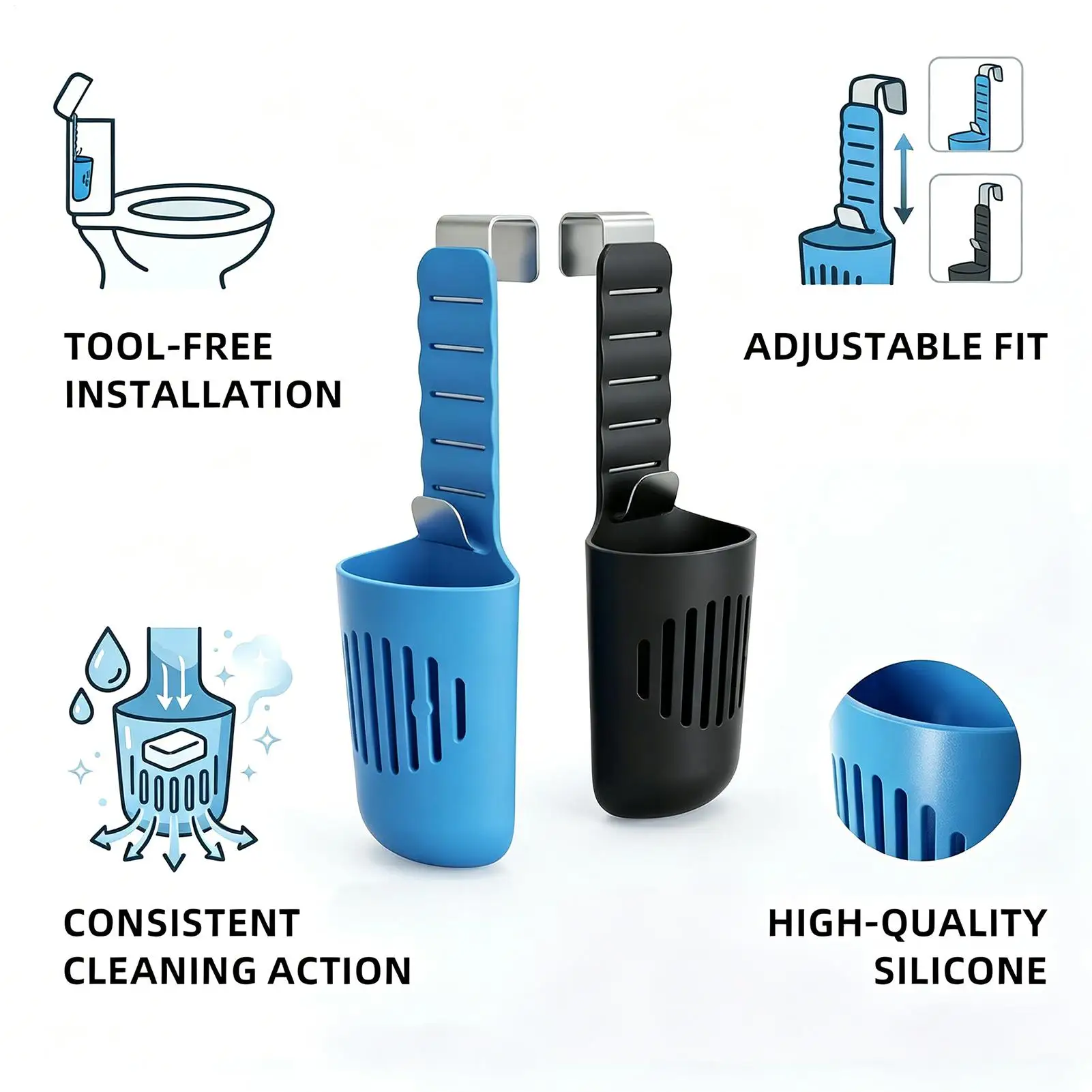 Toilet Tablets Holder Large Capacity Adjustable Carrier Tank Cleaning Tablet Holder For Inside Daily Bathroom Household Hotel