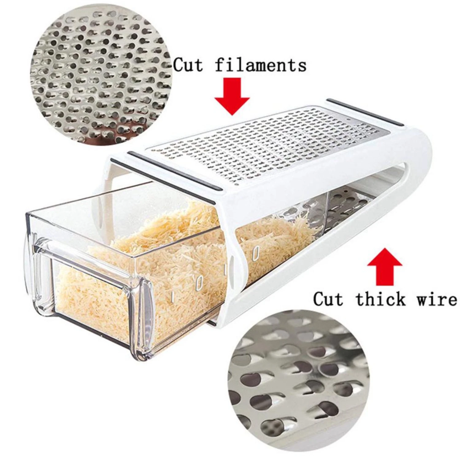 치즈, 야채, 생강용 휴대용 박스 강판 - 식품 분쇄기 손잡이