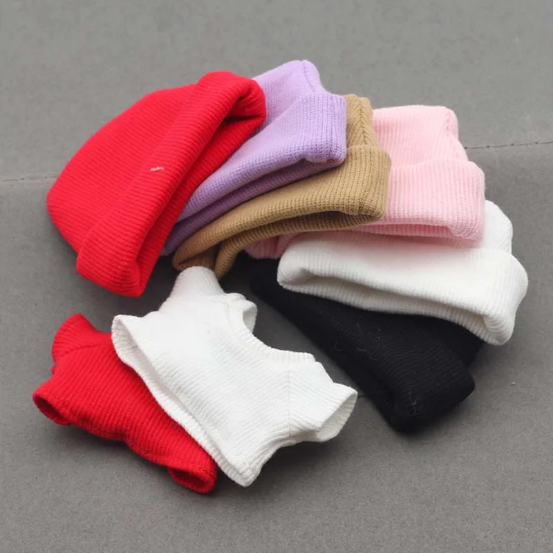 Labubu Doll Clothes Outfit Accessories For 15-17cm for Korea Kpop Exo Idol Labubu Knitted Flanged Hat + Knitted T-shirt Set