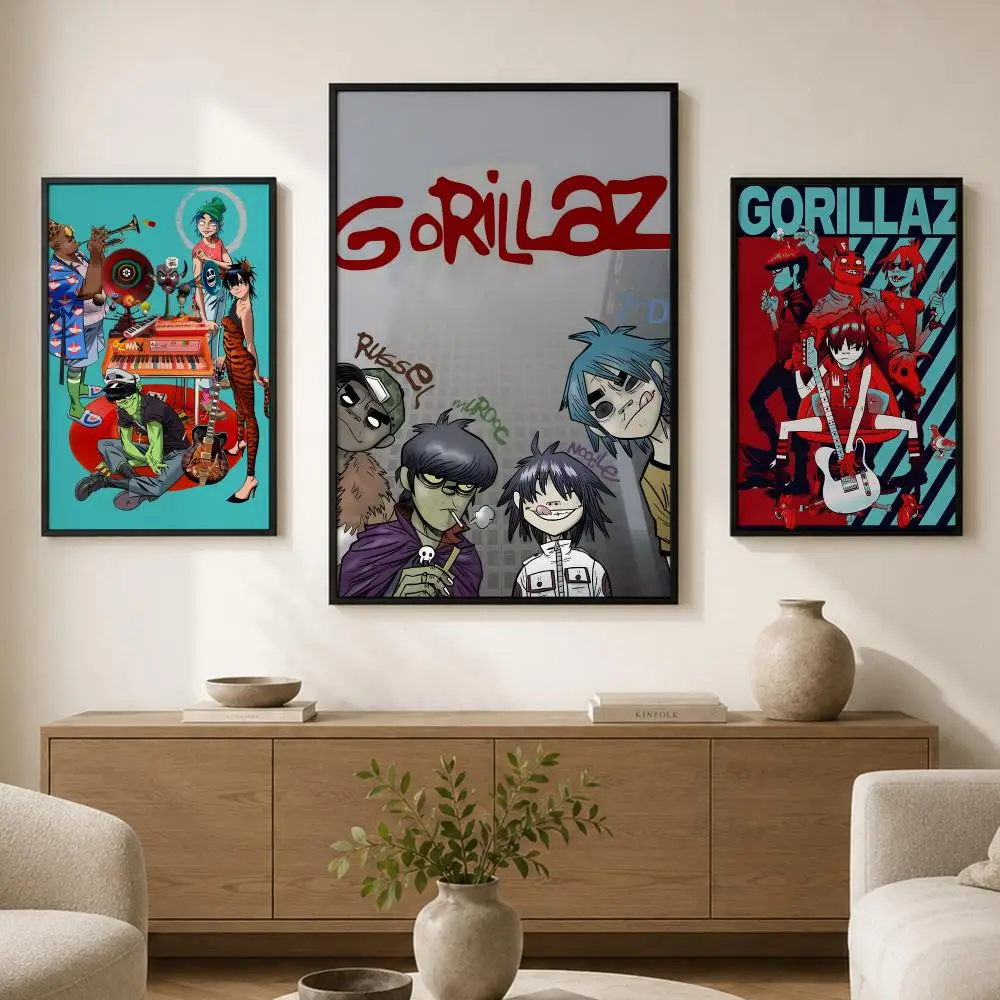 Gorillaz Album Poster Waterproof PP Paper Self-Adhesive High-Definition Decorative Art Suitable for Living Bedrooms Gifting