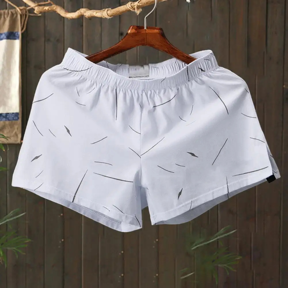 

Удобное нижнее белье со средней посадкой, мягкие дышащие мужские шорты-боксеры для домашней одежды с эластичной резинкой на талии, однотонные, свободные для комфорта