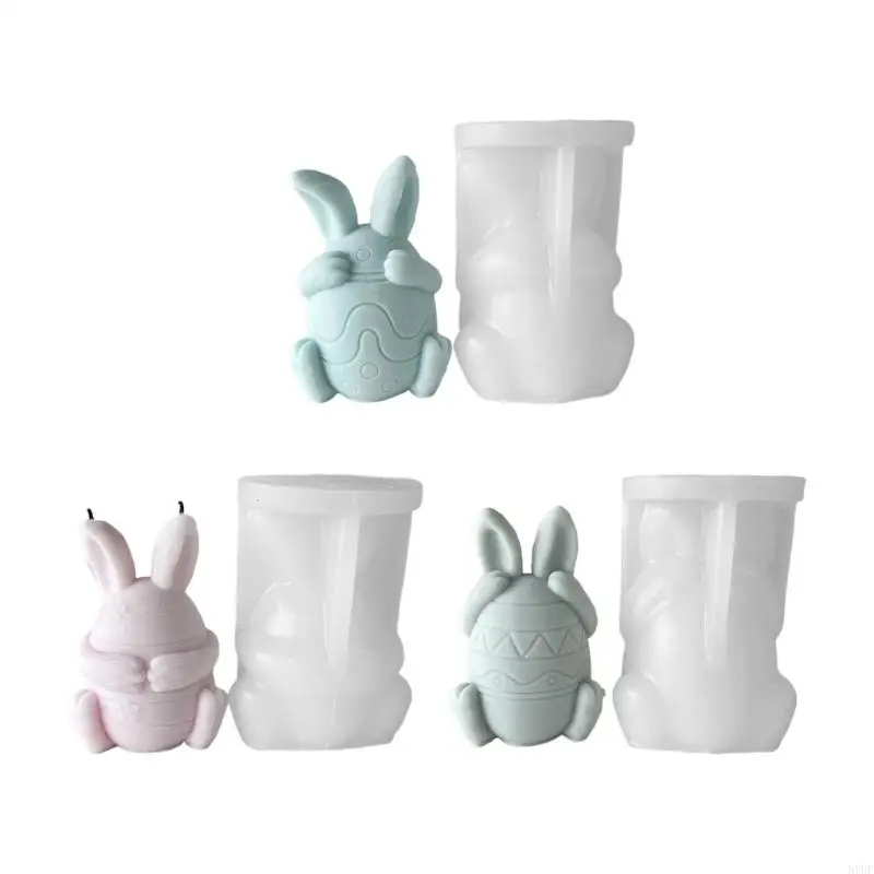

R7UF Face-less Rabbit Silicone Mold Handmade Desktop Decoration Gypsum Mould