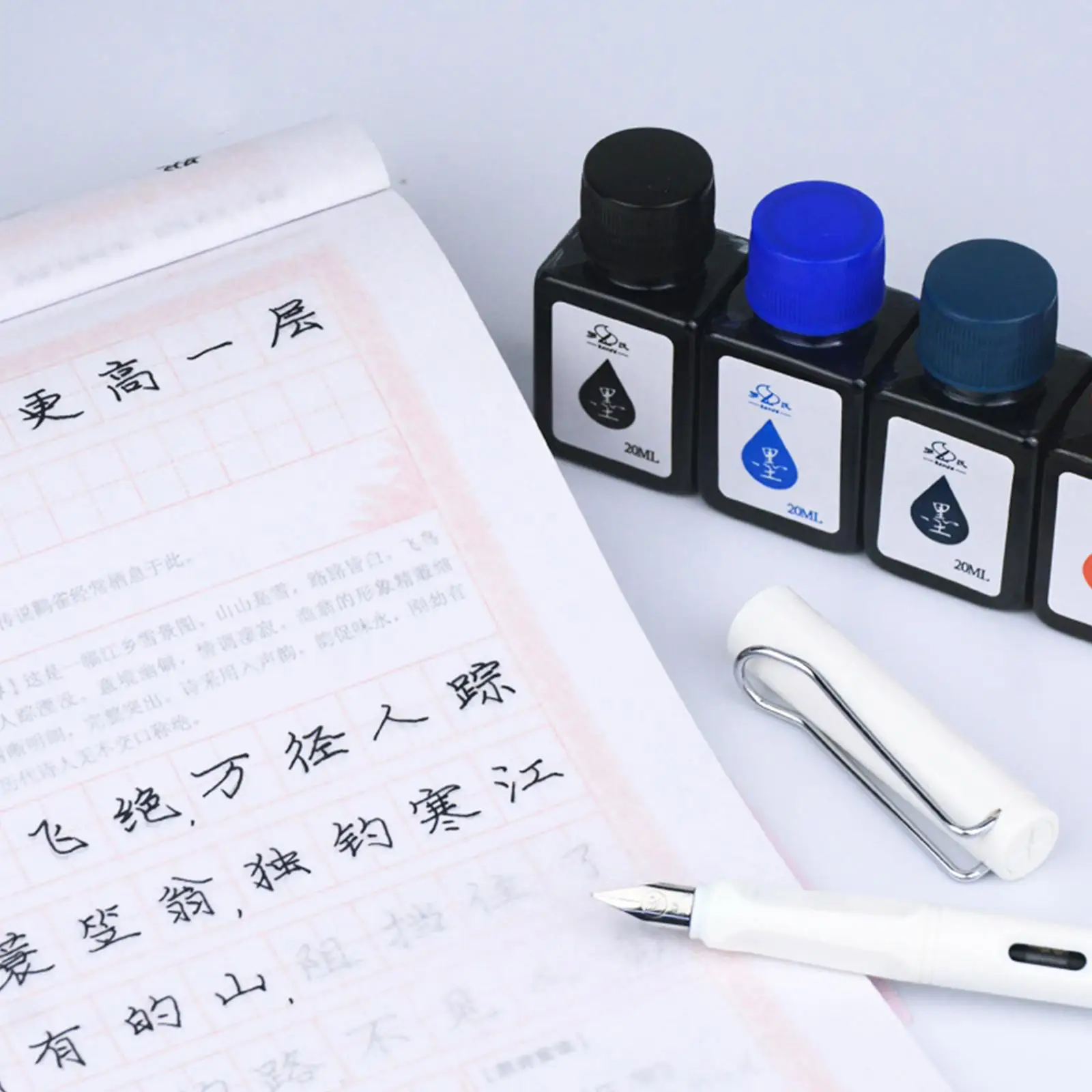 20ml Pen Ink Plastic Bottle Dipped Pen Red Blue Black Supplementary Ink Permanent Quick-drying Stationery School Office Supplies