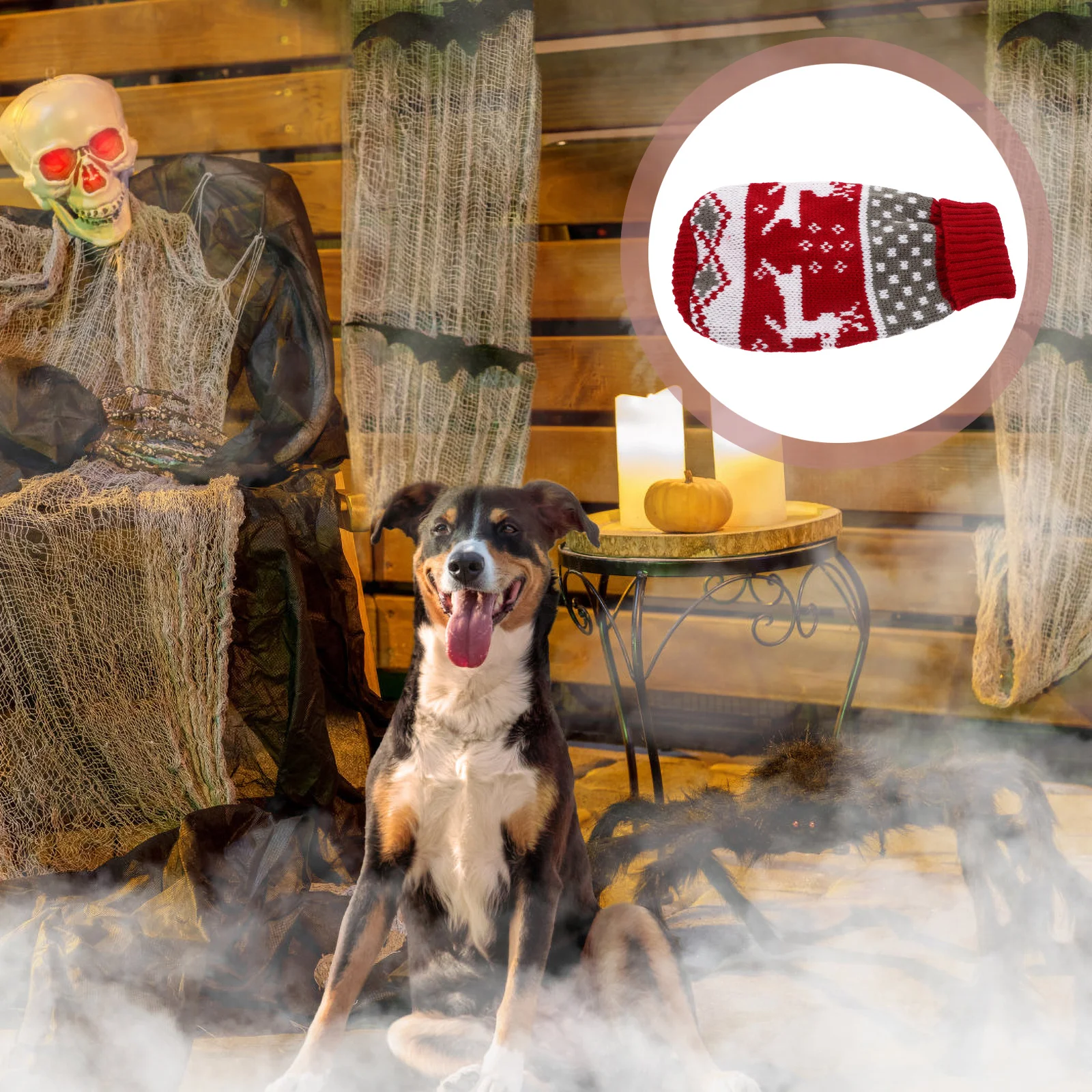 

Christmas Pumpkin Sweater for Dog Knitted Puppy Costume Warm Winter Clothes Adorable Pet Xmas Outfit Dog Christmas Sweater