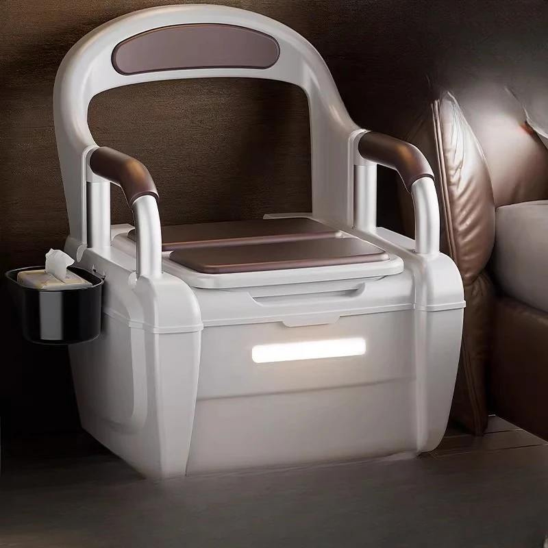 

Портативное складное кресло-туалет с подлокотниками, прикроватный стульчик для пожилых, беременных и больных, безопасный стул для ванной комнаты