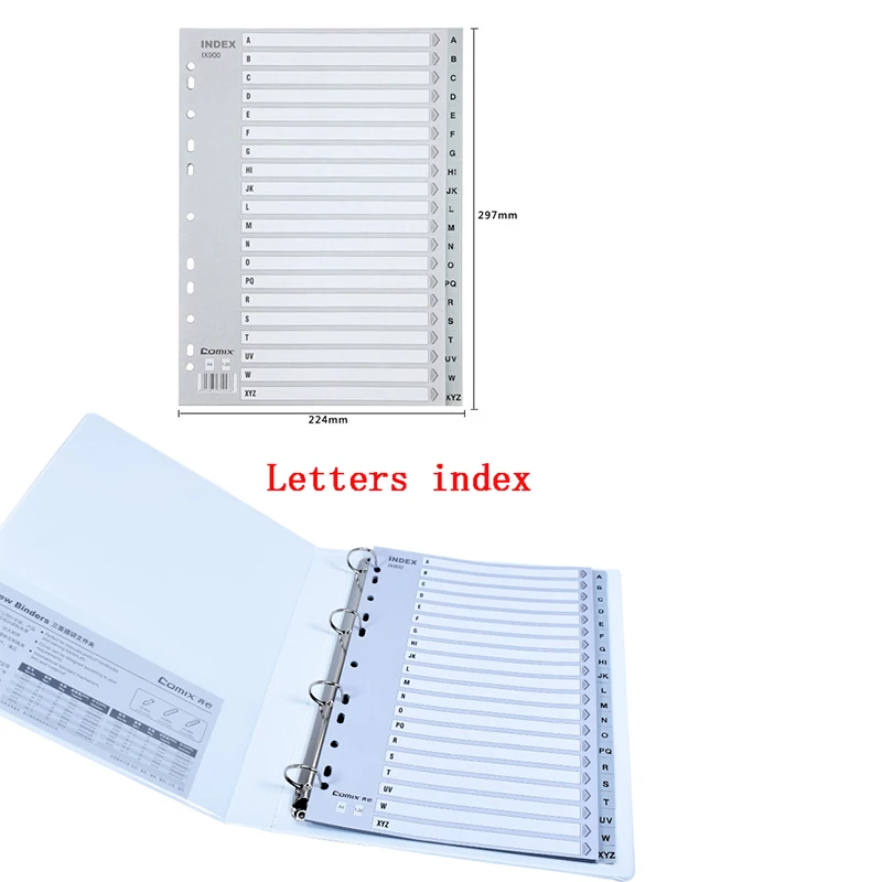 2/5 Packs  5/ 10/12/31 Sheets A-Z Letter Dividers, A4 11 Rings Monthly Daily Notebook Index