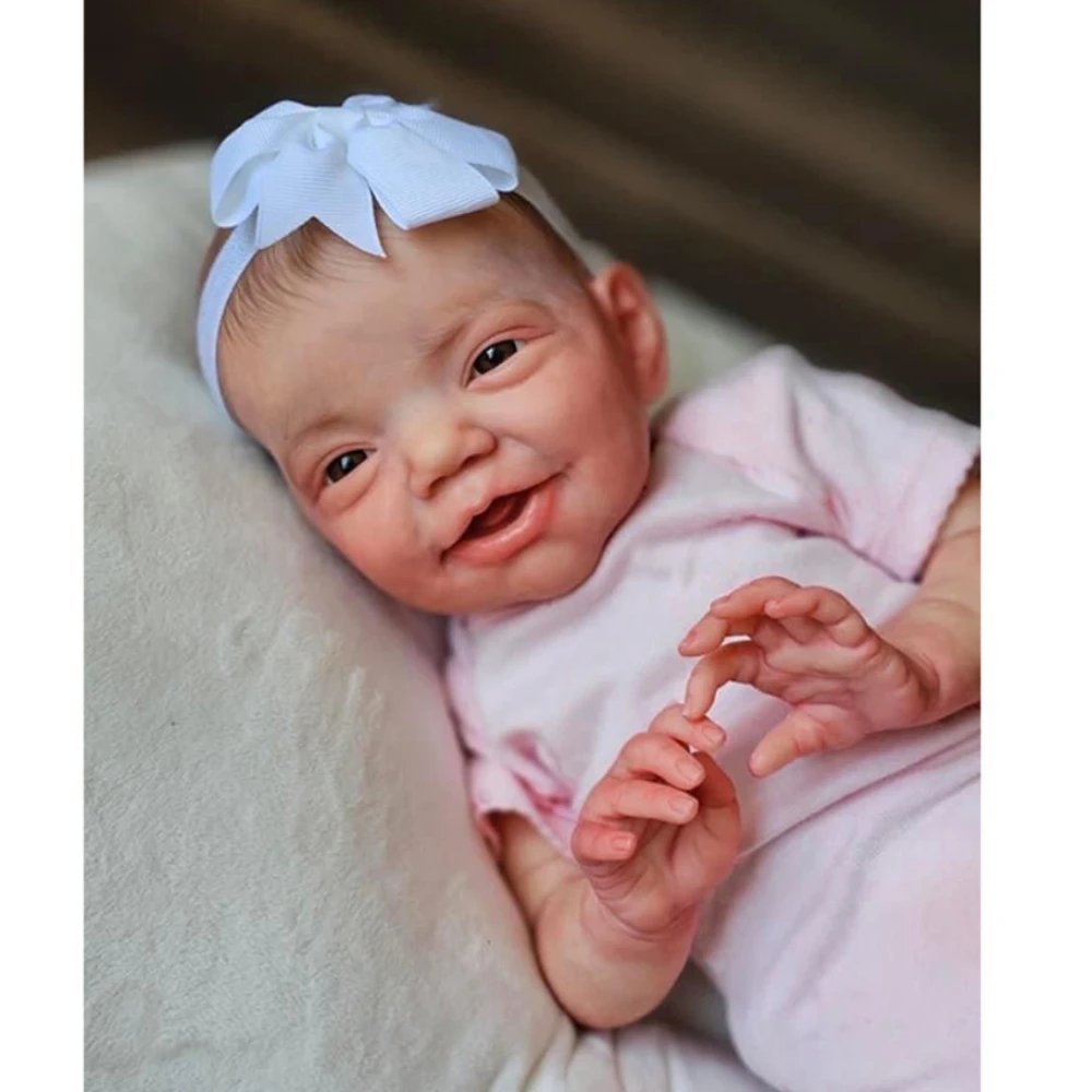 

48CM Reborn Baby Doll Smile Baby Charlie Soft Cuddly Real Looking Baby Dolls 3D Painted Skin with Visible Veins Bebê Reborn Girl