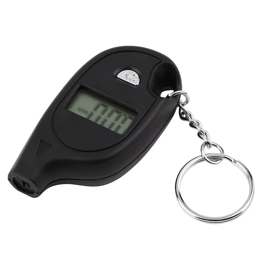 1pc Mini Keychain Style Tire Gauge Digital Lcd Display Car Tire Air Pressure Tester Meter Auto Car Motorcycle Tire Safety Alarm