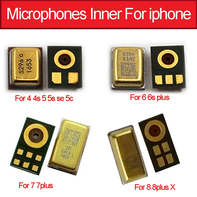 Geniune speak microphone inner For iphone 4 4S 5 5s 6 6s 7 8 Plus Mic inner for iphone X XS MAX XR microphone chip Replacement