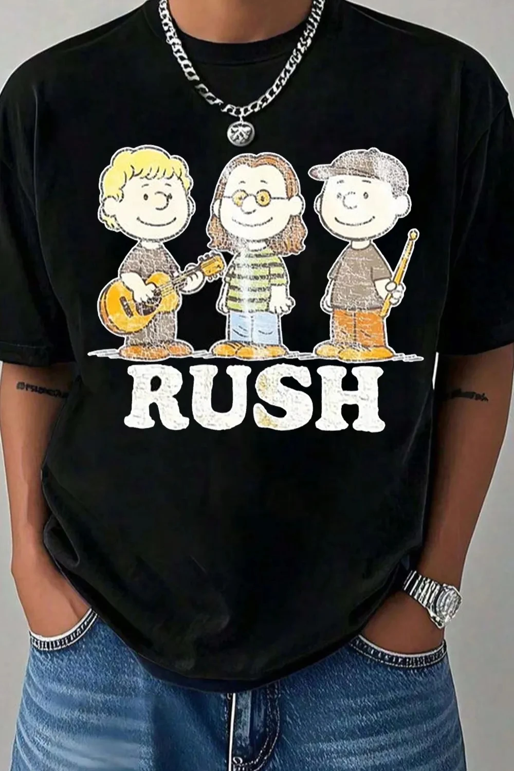Limited 2026 Rush Band Printed Cotton T-shirt Men's Summer Casual Top Short Sleeve Classic Male Women Tee Unisex