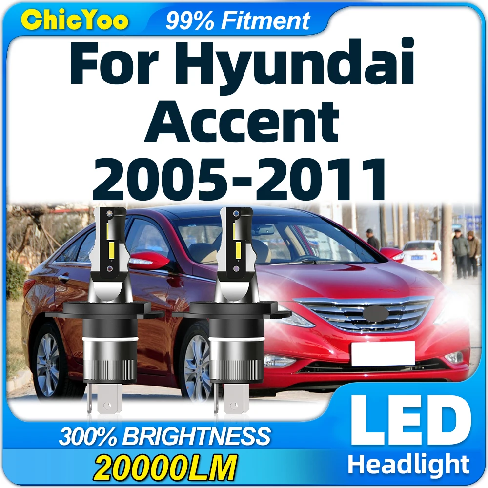 

LED Car Headlights Bulbs 20000LM Turbo Lights 6000K Plug&Play Auto Lamp For Hyundai Accent 2005 2006 2007 2008 2009 2010 2011