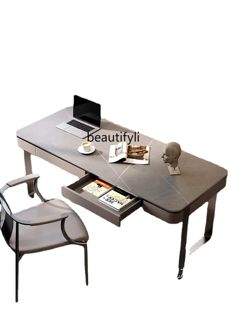 Italian Study Minimalist Light Luxury Desk Home Modern Minimalist Ins Style Designed by a Maestro Writing Desk