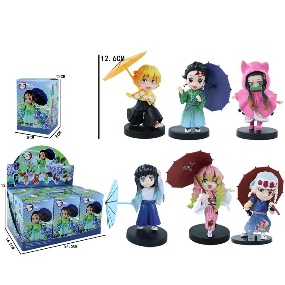 Oryginalna figurka Demon Slayer w formie niespodzianki z serii Plum Rain: Kochou Shinobu, Tomioka Giyuu, Kanroji Mitsuri - figurka w tajemniczej pudełko, zabawka, prezent.