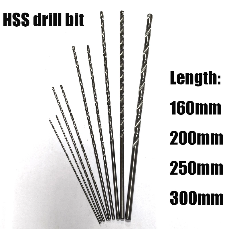 2-10mm Length160/200/250/300mm Extra Long HSS Drill Bit Set Holesaw Hole Saw Cutter Drilling Kit for Wood Steel Metal Alloy