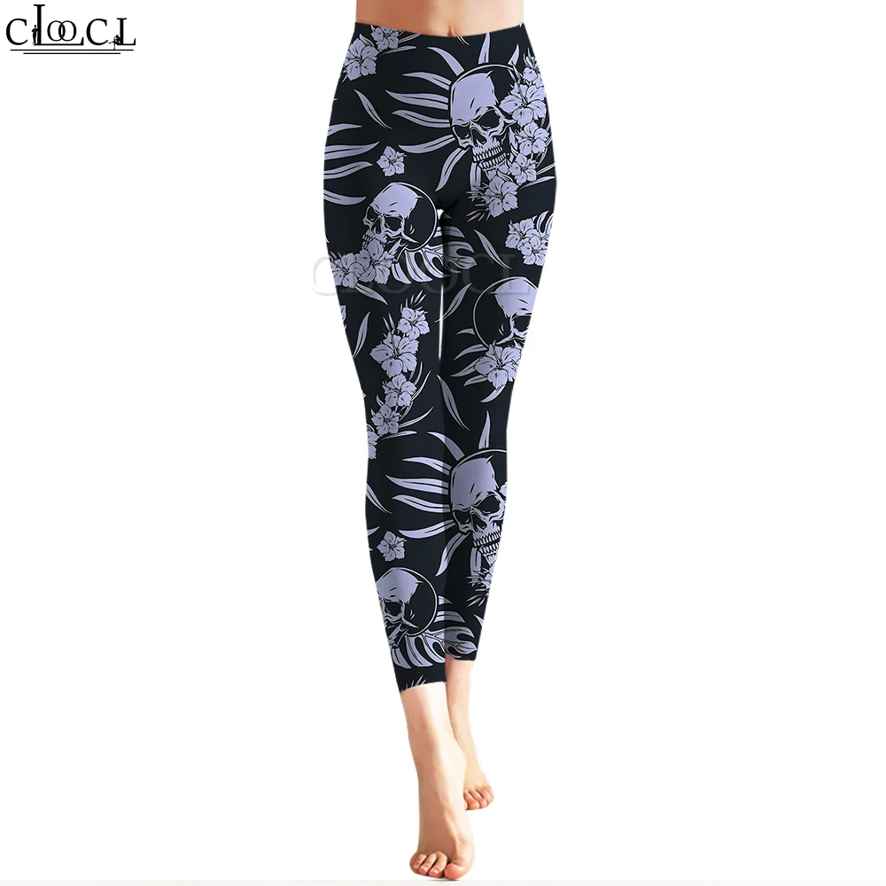 CLOOCL-Leggings con estampado de flores moradas para mujer, pantalones con estampado 3D para entrenamiento femenino, Push Up, trotar, pantalones de Yoga de cintura alta