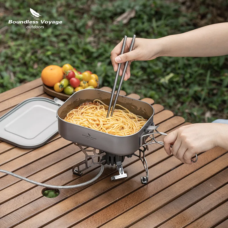 

Квадратный ланч-бокс из чистого титана, портативный и сверхлегкий герметичный ланч-бокс, посуда для кемпинга и путешествий, A1559