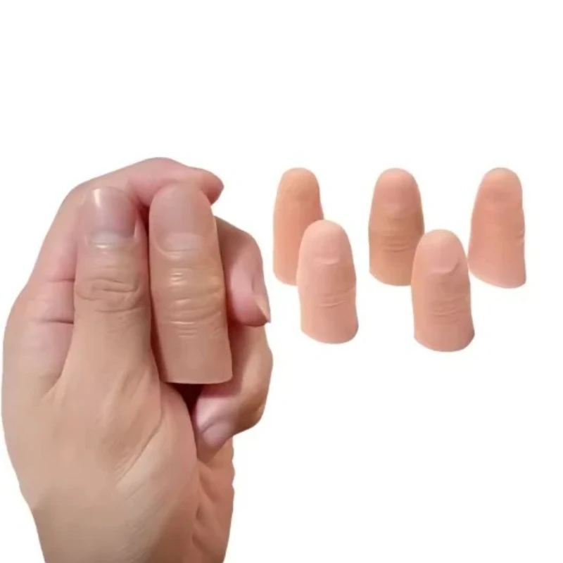 3Pcs Realistic silicone Thumb Tip Magic Trick Accessory Close Up Illusion Gimmick Mentalism Prop Fake Thumb Toys image 6