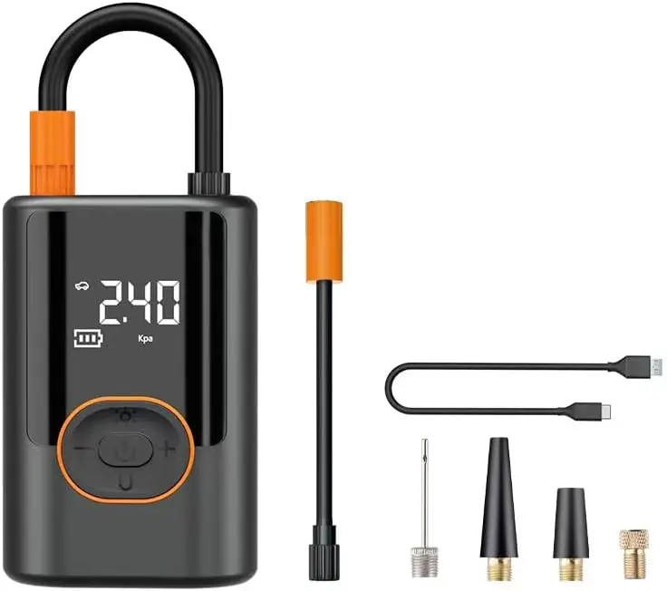 

Беспроводной воздушный компрессор 150PSI с цифровым манометром и LED-подсветкой, для автомобилей, мотоциклов, велосипедов и мячей.