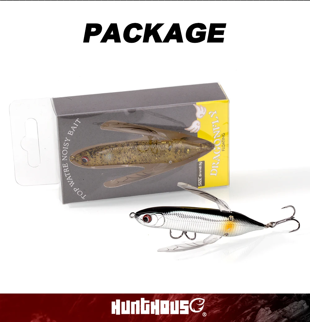 Hunt house schwimmende Top water Libelle Crawler Bleistift Angeln locken harten Köder 80mm 6,5g Süßwasser für Forellen Hecht Fisch Tackle – Detail 11