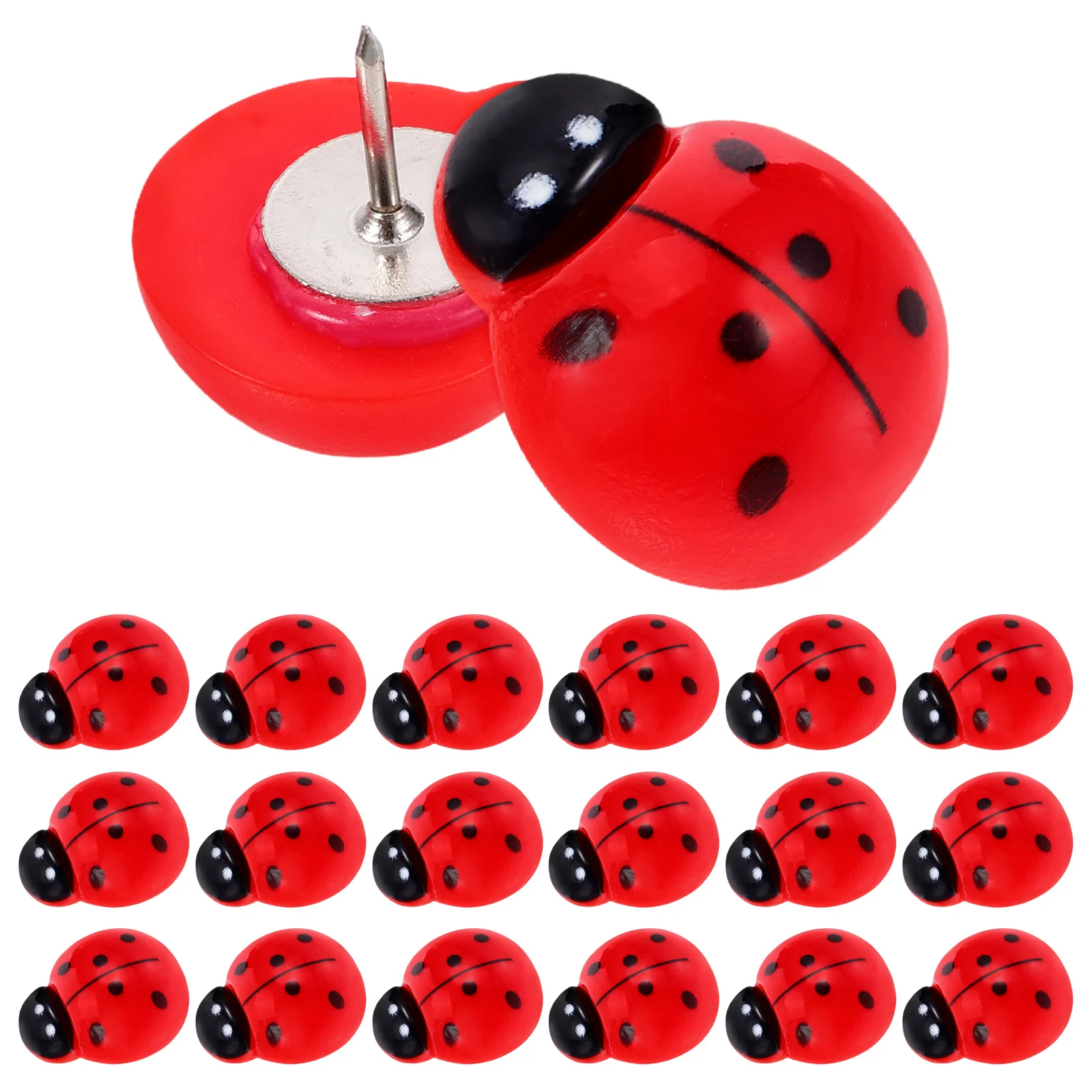 

20pcs Ladybug Push Pins Cute Decorative Tacks for Bulletin Board Office Use Red Reliable