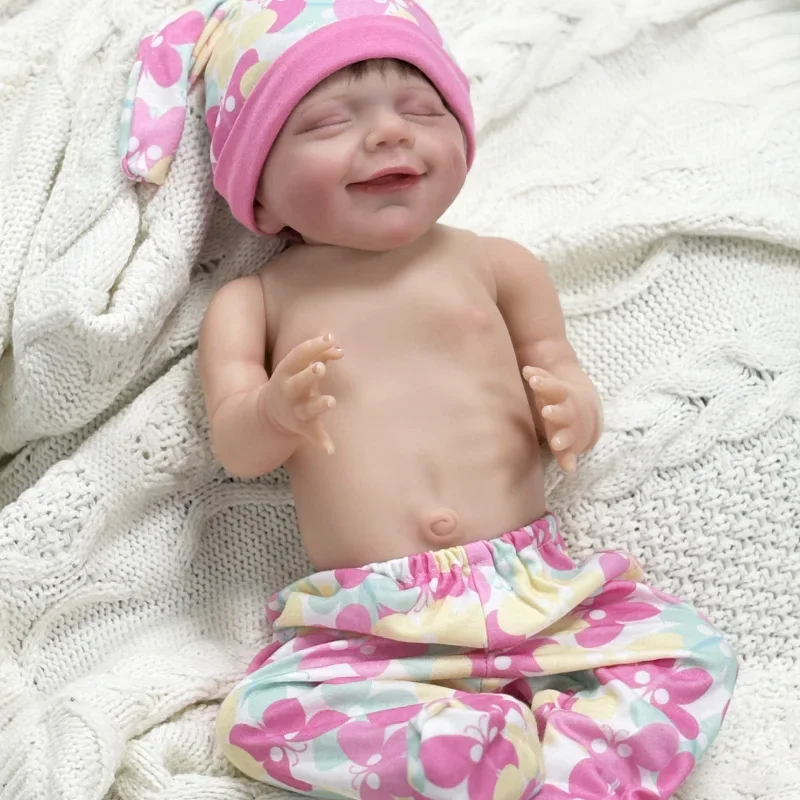 

50cm Reborn Dolls April Silicone Body Lifelike Multiple Layers Painting 3D Skin with Visible Veins Newborn Baby Girls