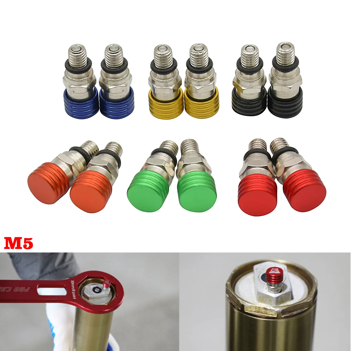 

For Honda CRF150R CRF250R CRF250X CRF450R CRF450X CR80 CR85 CR125 CR250 CR500 For Kawasaki Yamaha M5x0.8 Fork Air Bleeder Valves