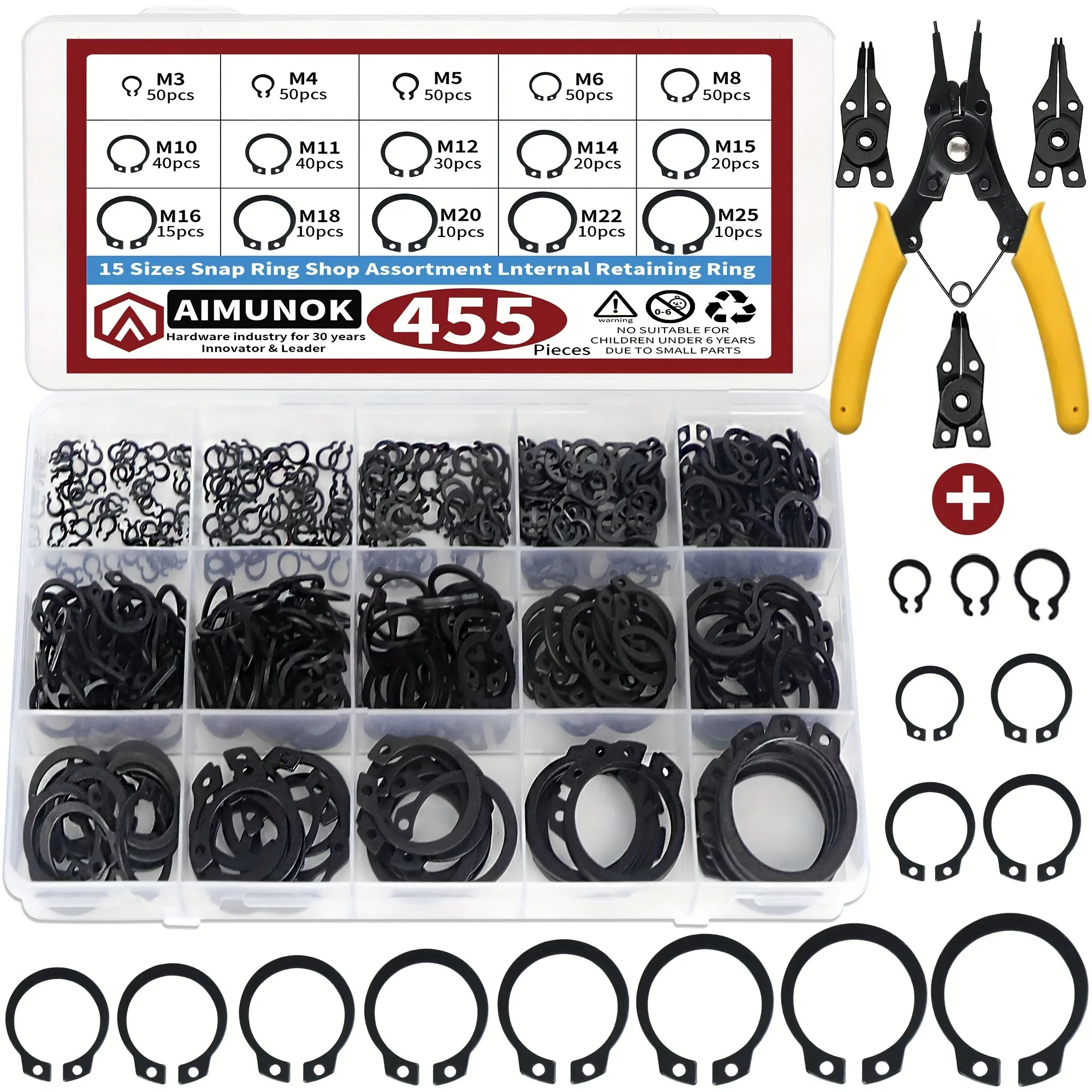 455Pcs Snap Rings & Snap Ring - огляд і ціна Snap Button Plier